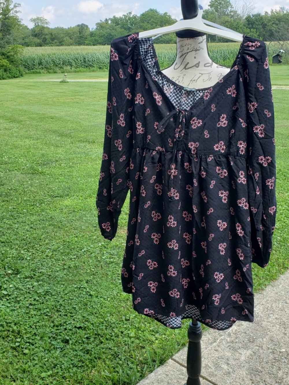 New long sleeve floral peasant dress Large #181 - Picture 6 of 11